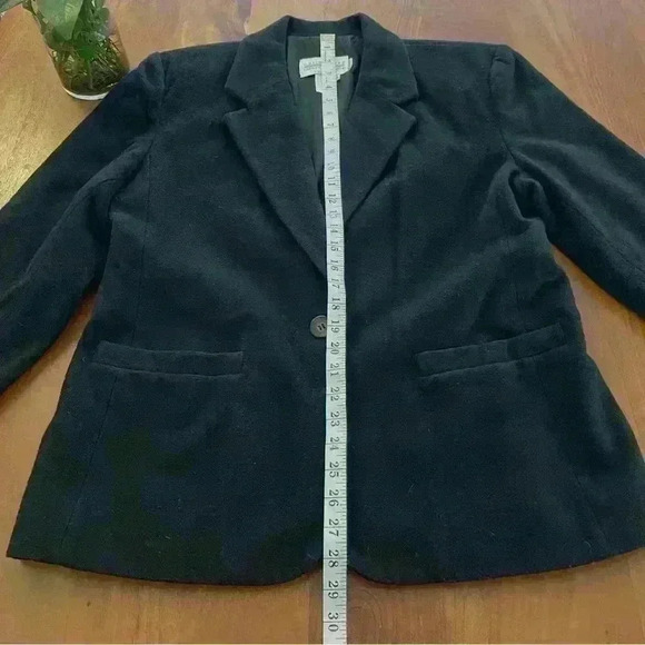 Vintage Oversized Minimalist  Black Wool Blended Blazer Suite Jacket - Picture 11 of 13